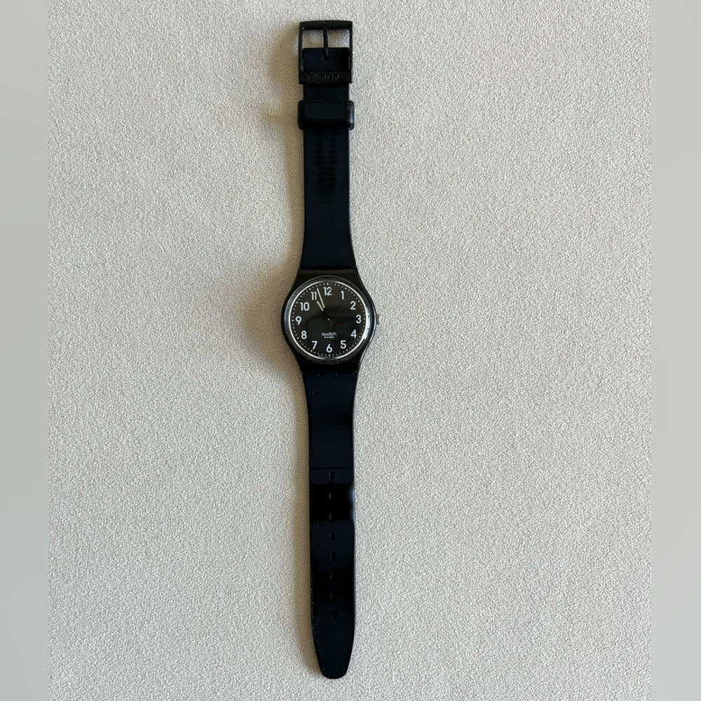 Swatch wristwatch, black, Lady Black style